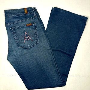 7 For All Man Kind | Dark Wash Fade "A" Pocket Denim Jeans | Size 28